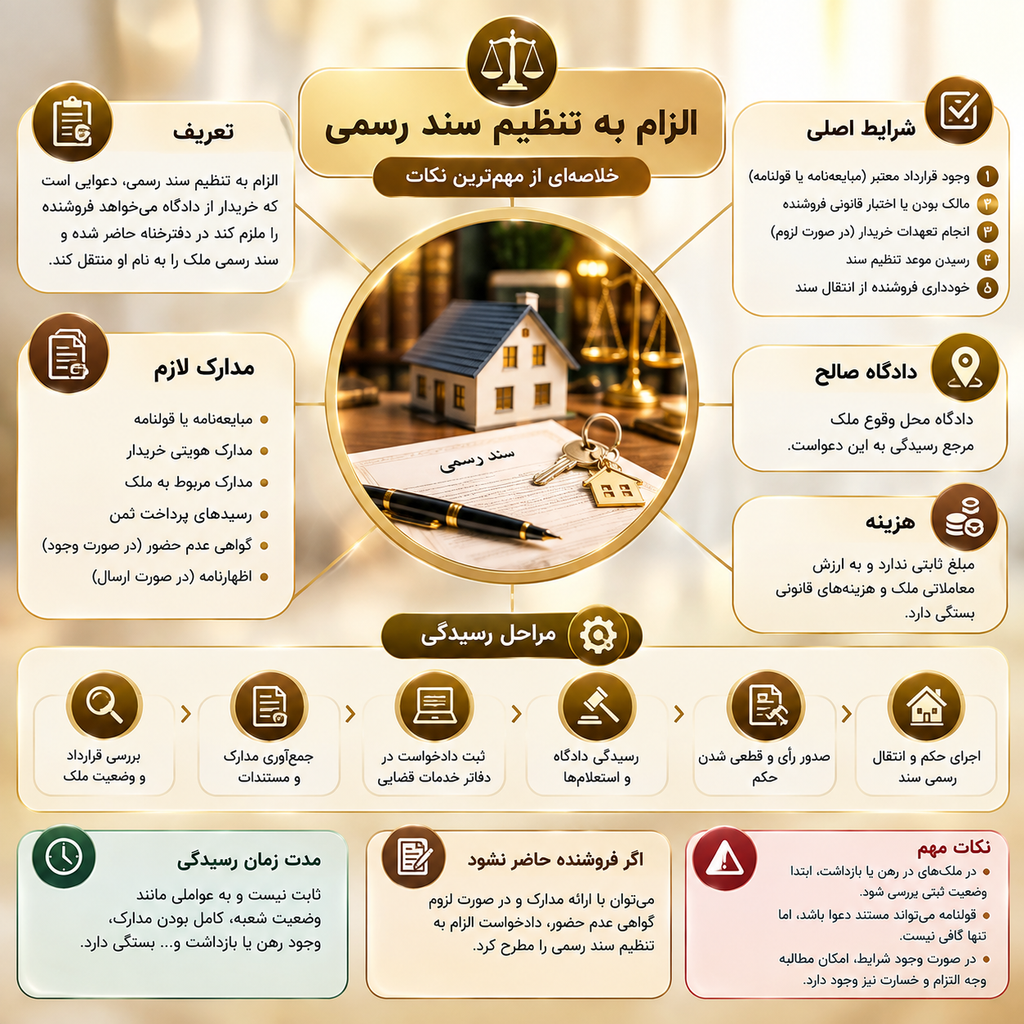 خلاصه الزام به تنظیم سند